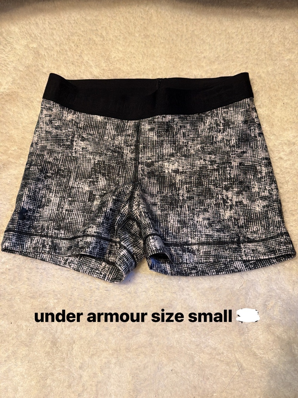 Under Armour Black & White Textured Stretch Athletic Shorts